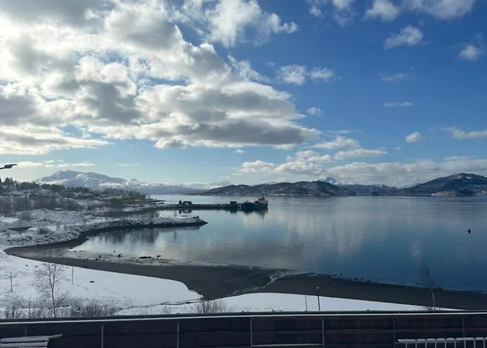 House By The Fjord And Mountains